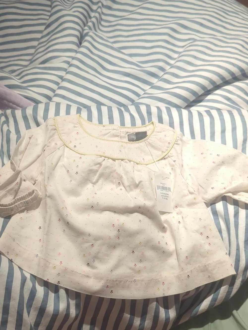 BabyGAP Cream Floral Long-Sleeve Blouse (0-3mo)